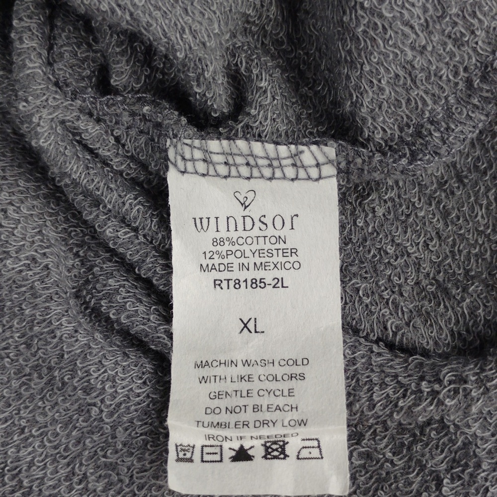 Windsor Distressed Grey Motorcycle Graphic Cropped Sweatshirt - Picture 14 of 14